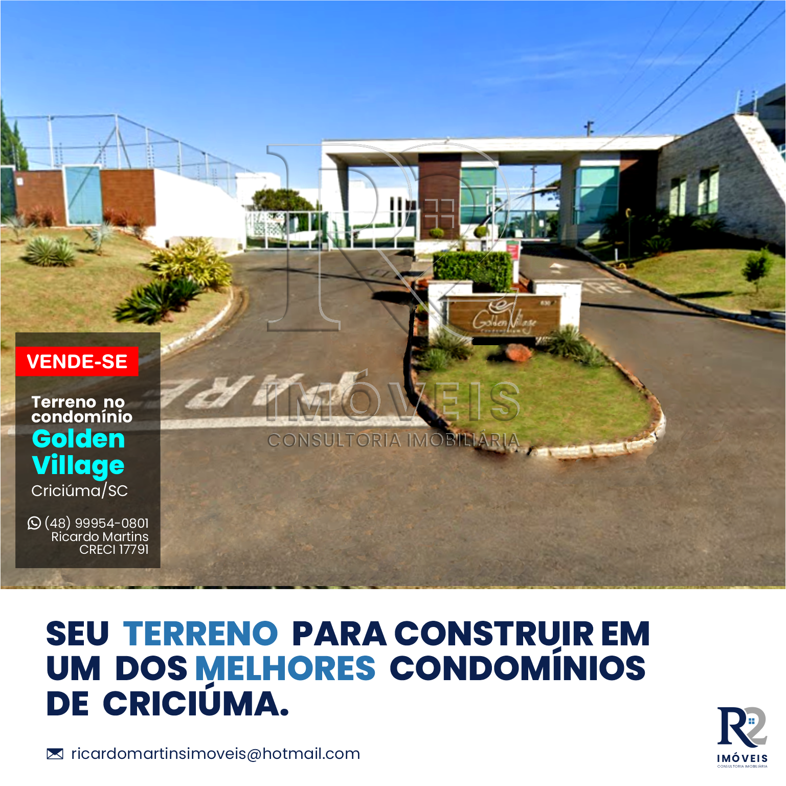 Terreno em Condomínio à Venda, 591 m² em Primeira Linha - Criciúma