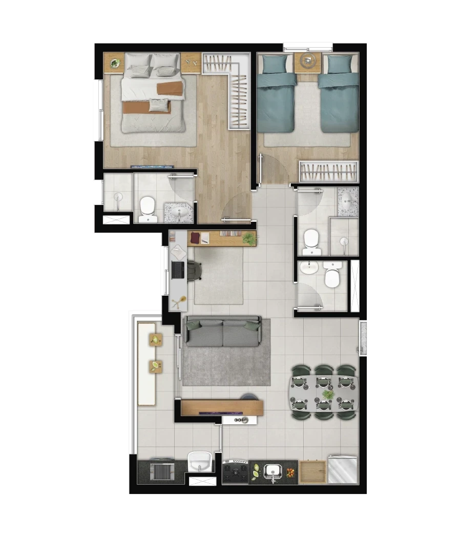 Imagem Apartamento com 2 Quartos à Venda, 48 m² em Jardim Júlio - Barueri
