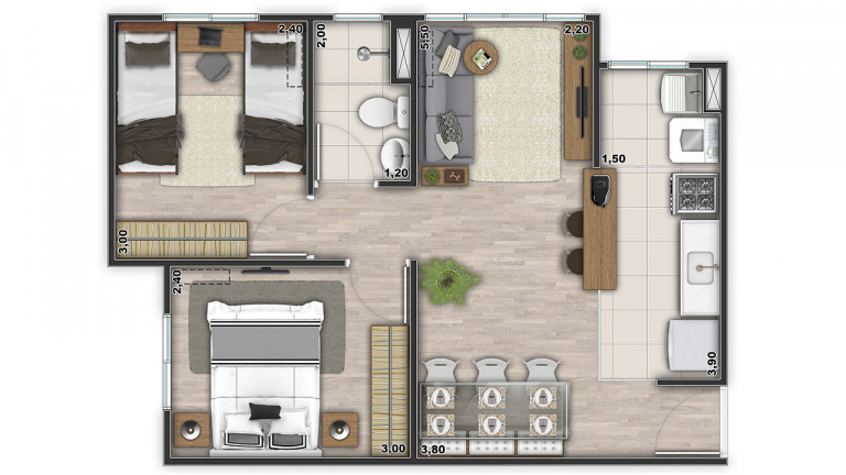 Imagem Apartamento com 2 Quartos à Venda, 53 m² em Pavuna - Rio de Janeiro