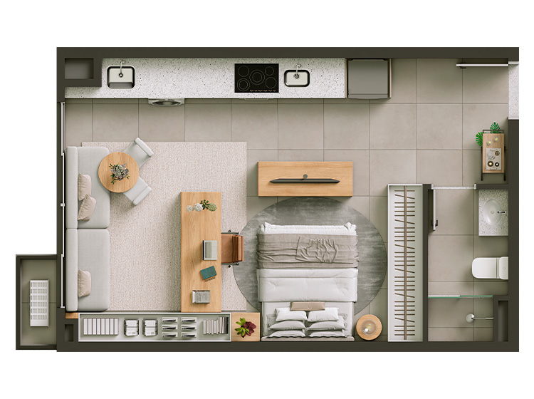 Foto do imóvel: Apartamento com 1 Quarto à Venda, 42 m²em Vila Nossa Senhora do Bonfim - São José do Rio Preto