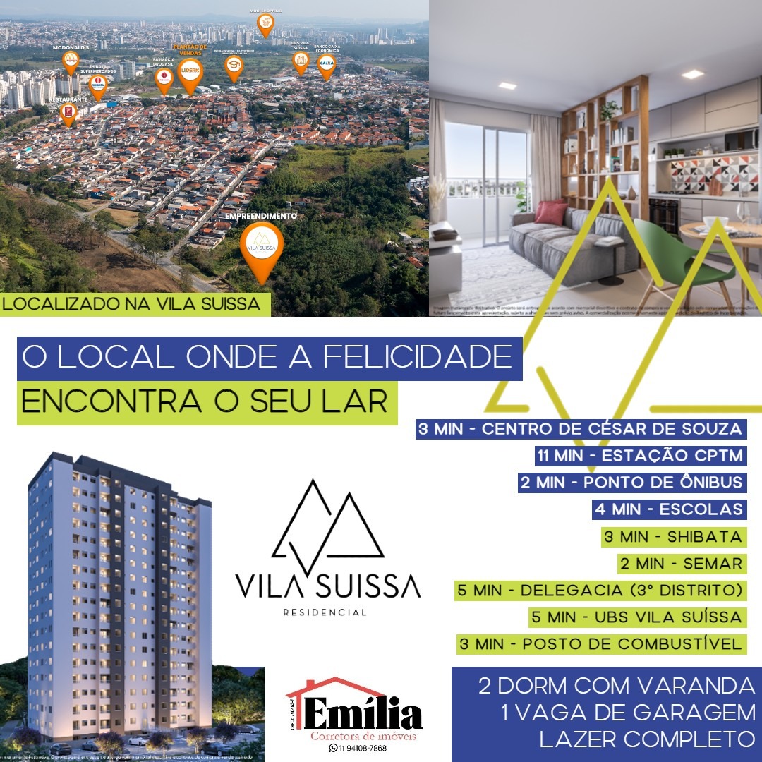 Imagem Apartamento com 2 Quartos à Venda, 44 m² em Vila Suissa - Mogi das Cruzes