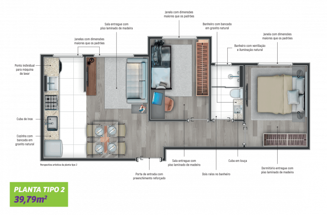 Apartamento com 2 Quartos à Venda, 39 m² em Vila Palmares - Santo André