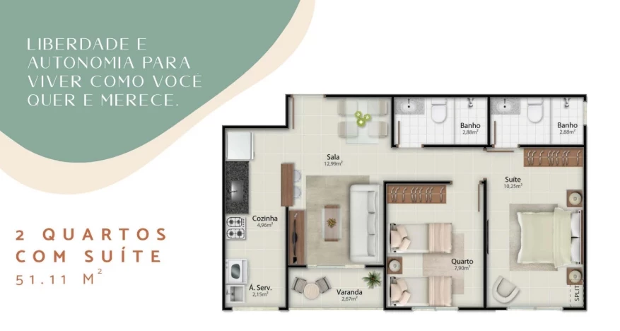 Foto do imóvel: Apartamento com 3 Quartos à Venda, 61 m² em Santa Paula I - Vila Velha