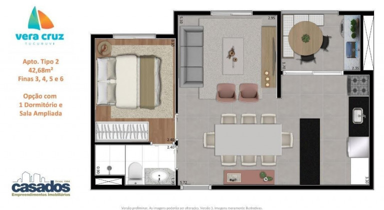 Imagem Apartamento com 2 Quartos à Venda, 43 m² em Vila Gustavo - São Paulo