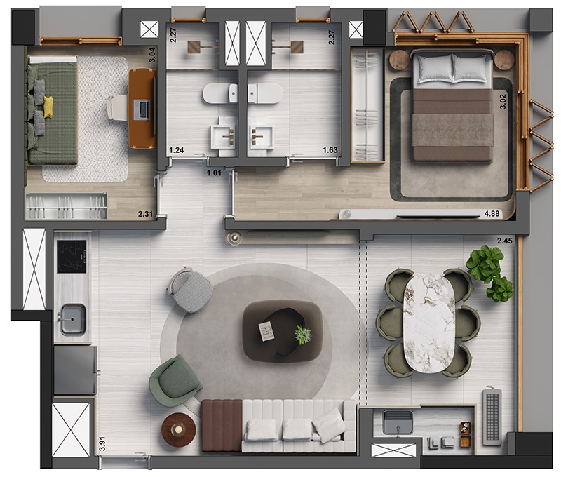 Foto do imóvel: Apartamento com 2 Quartos à Venda, 70 m² em Jardim Paulista - São Paulo