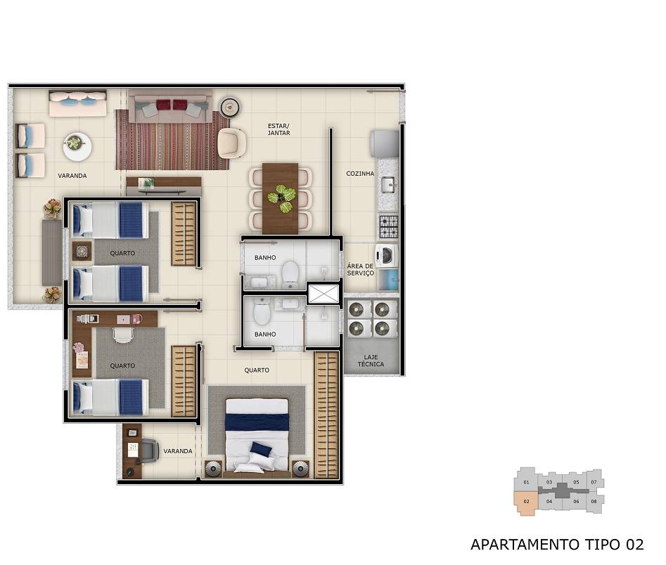 Imagem Apartamento com 2 Quartos à Venda, 59 m² em Praia de Itaparica - Vila Velha