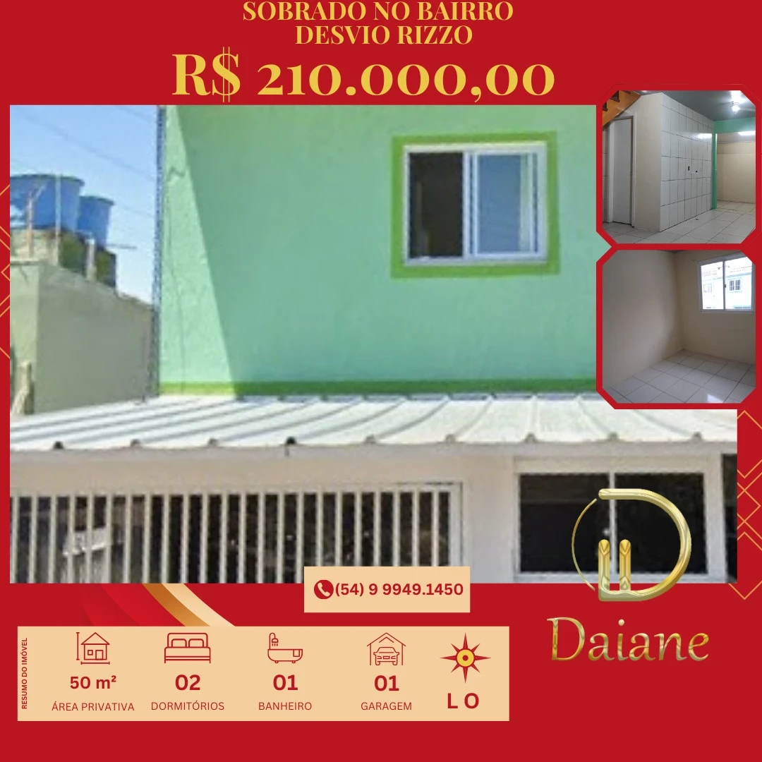 Sobrado com 2 Quartos à Venda, 44 m² em Charqueadas - Caxias do Sul