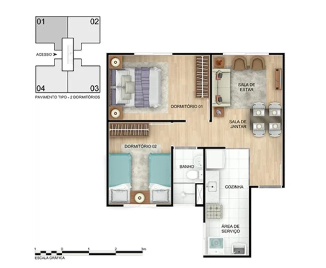 Foto do imóvel: Apartamento com 2 Quartos à Venda, 40 m² em Malícia (Abrantes) - Camaçari