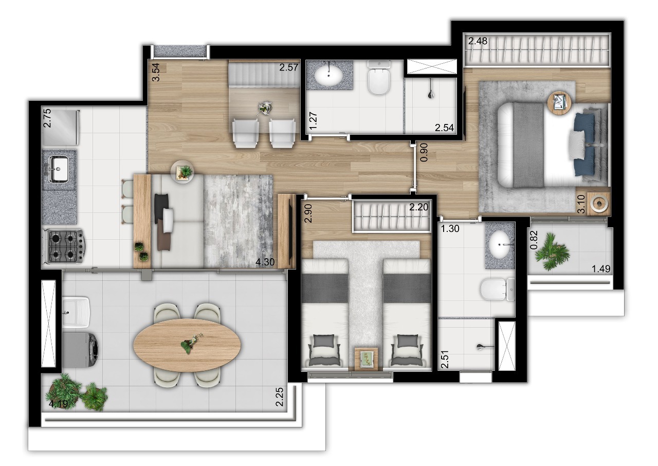 Imagem Apartamento com 3 Quartos à Venda, 79 m²em Ipiranga - São Paulo