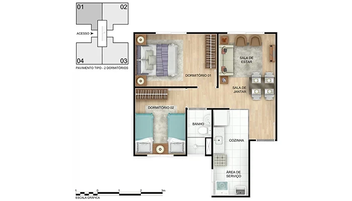 Foto do imóvel: Apartamento com 2 Quartos à Venda, 40 m² em Malícia (Abrantes) - Camaçari
