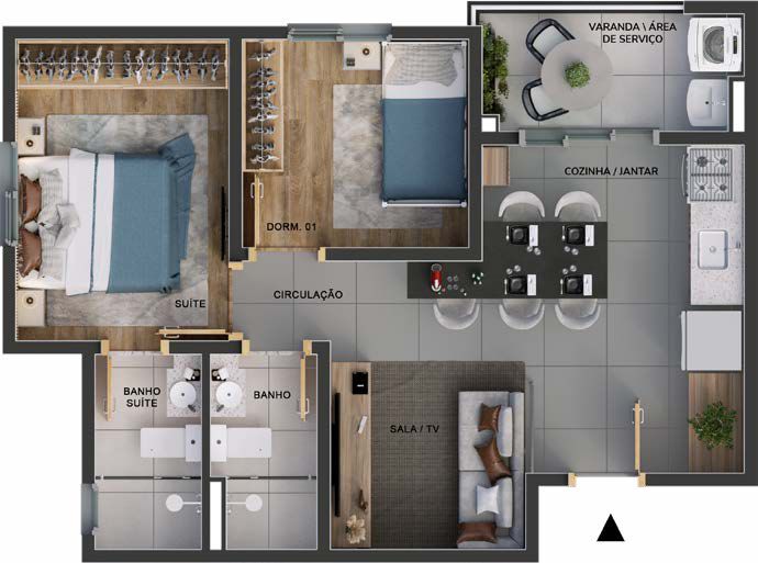 Imagem Apartamento com 2 Quartos à Venda, 48 m² em Chácara Santo Antônio - Franca
