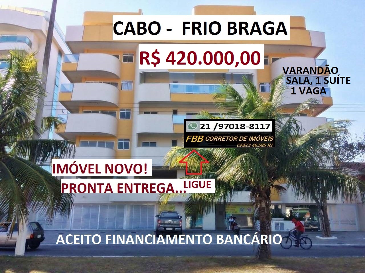 Apartamento com 1 Quarto à Venda, 55 m² em Braga - Cabo Frio