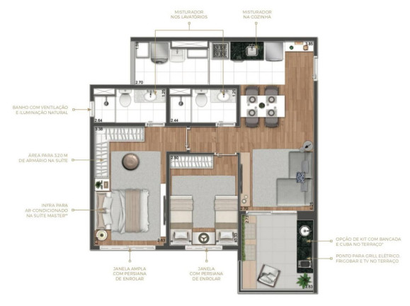 Imagem Apartamento com 2 Quartos à Venda, 66 m²em Santo Amaro - São Paulo