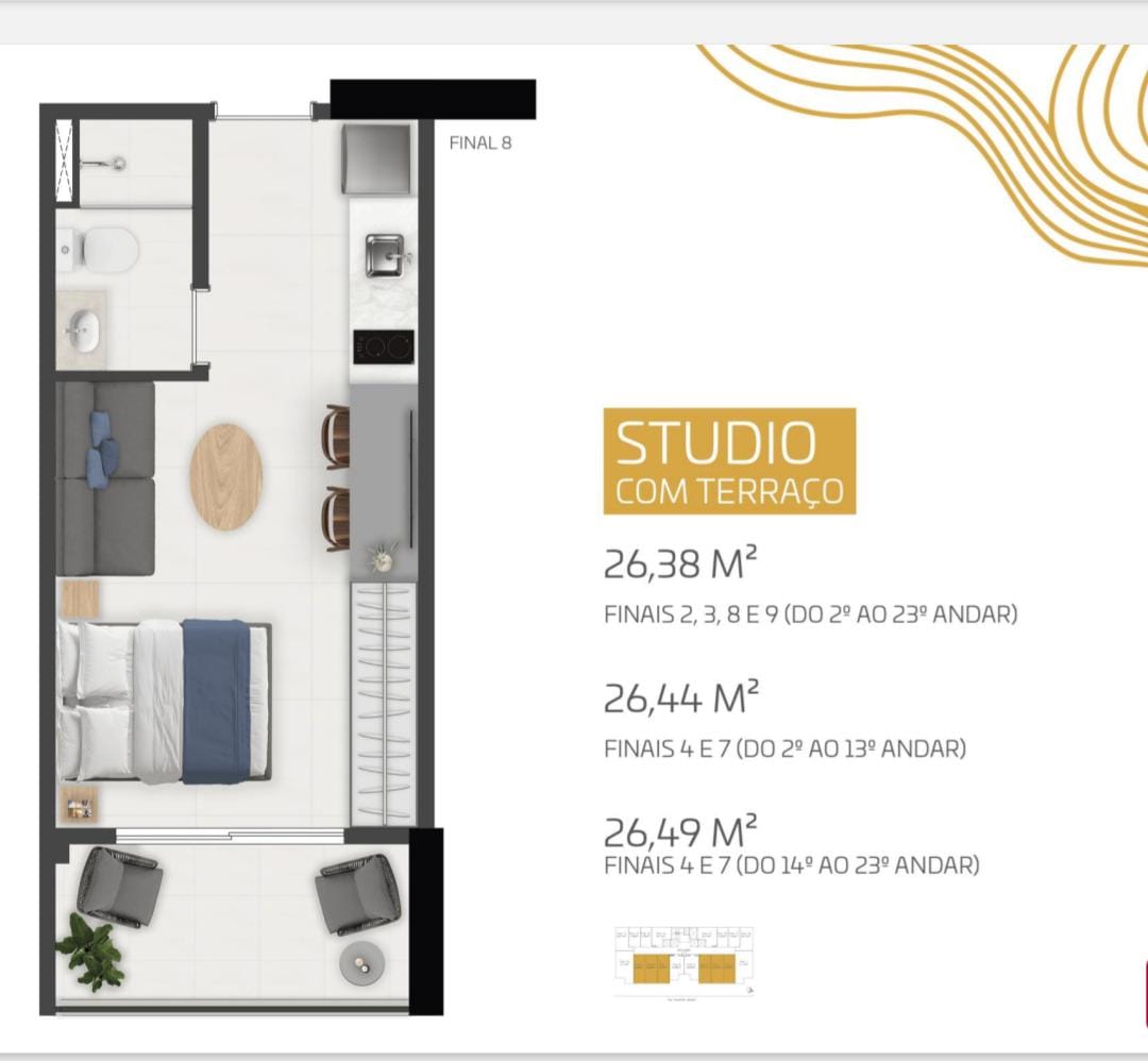 Imagem Apartamento com 1 Quarto à Venda, 17 m²em Brás - São Paulo