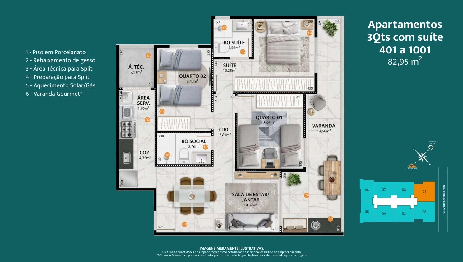 Foto do imóvel: Apartamento com 2 Quartos à Venda, 61 m² em Praia de Itaparica - Vila Velha