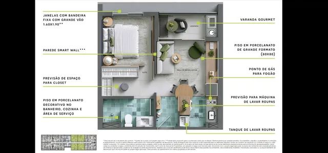 Imagem Apartamento com 1 Quarto à Venda, 38 m²em Sul (Águas Claras) - Brasília