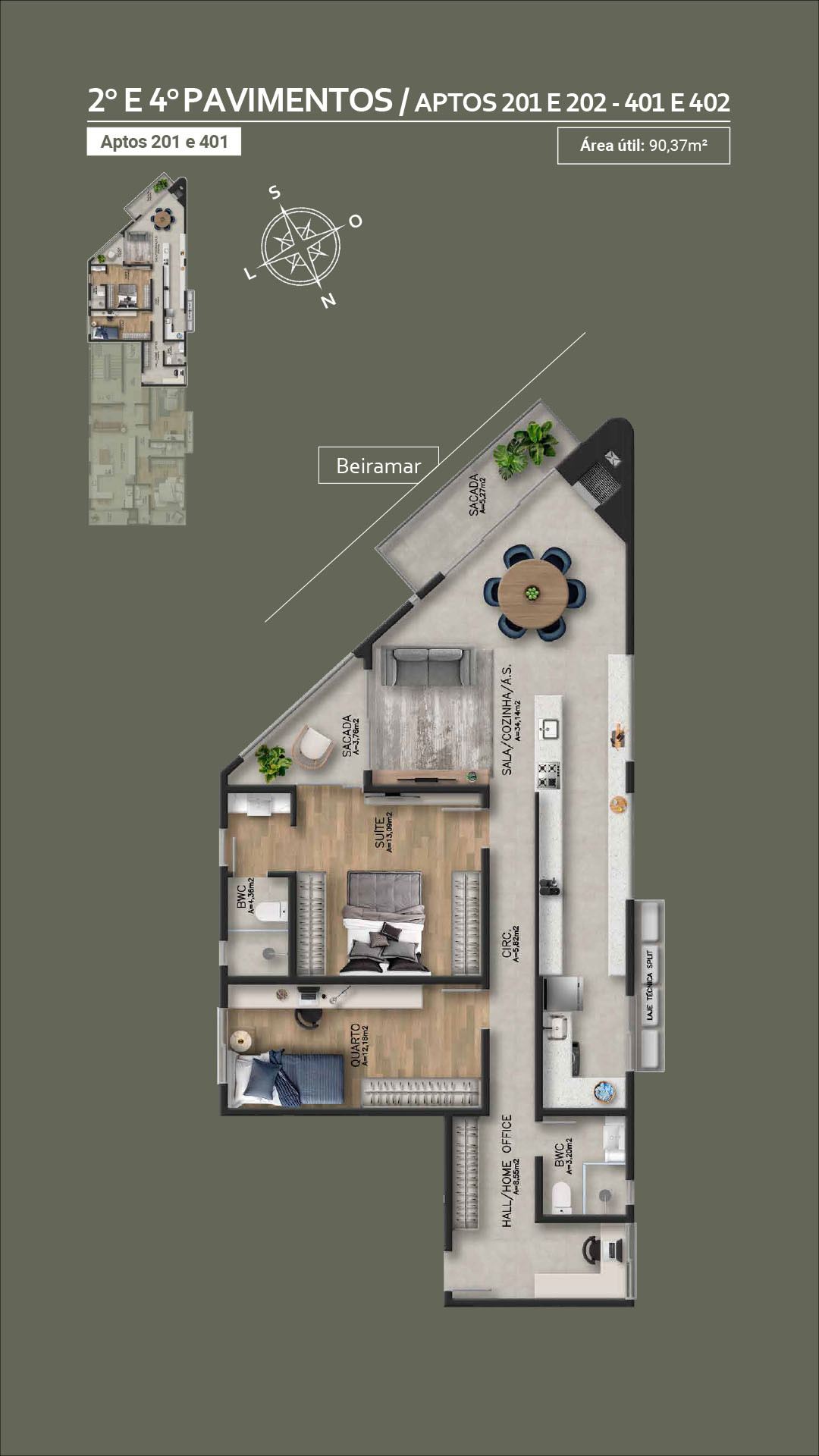 Imagem Apartamento com 2 Quartos à Venda, 9.037 m² em Balneário - Florianópolis