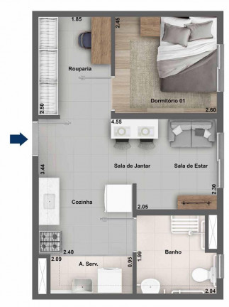 Imagem Apartamento com 2 Quartos à Venda, 40 m² em Jaguaré - São Paulo