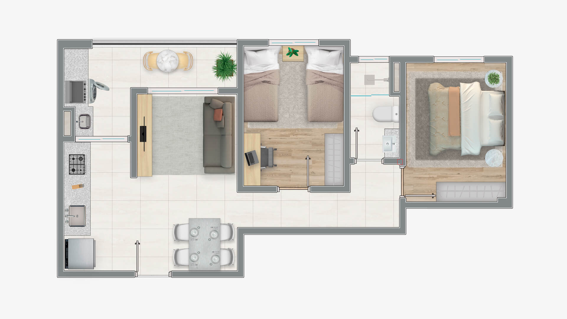 Imagem Apartamento com 2 Quartos à Venda, 49 m² em São Pedro - Osasco