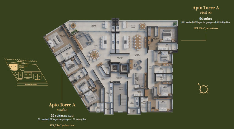 Imagem Apartamento com 4 Quartos à Venda, 175 m² em Praia da Armação do Itapocoroy - Penha