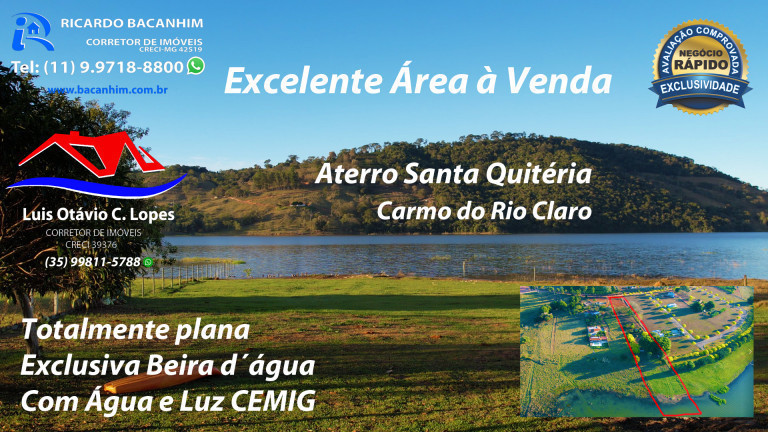 Terreno à Venda,  em Aterro Santa Quitéria - Carmo do Rio Claro