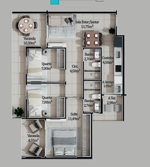 Foto do imóvel: Apartamento com 3 Quartos à Venda, 83 m² em Praia de Itaparica - Vila Velha