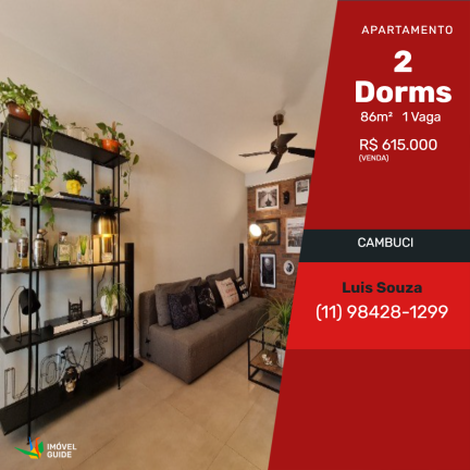 Apartamento com 2 Quartos à Venda,  em Cambuci - São Paulo