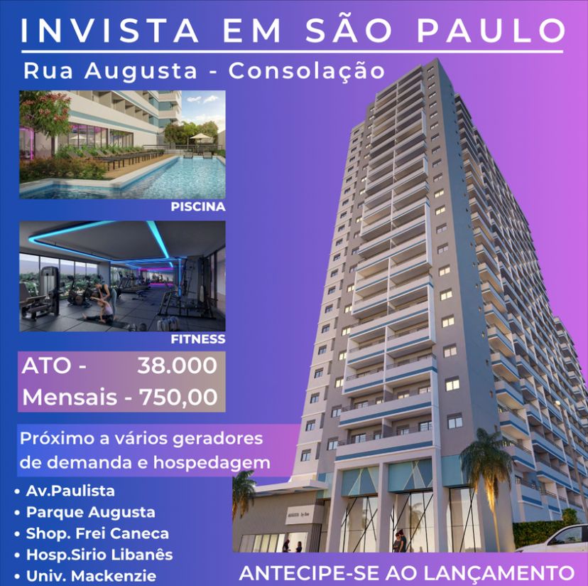 Apartamento com 1 Quarto à Venda, 26 m²em Consolação - São Paulo