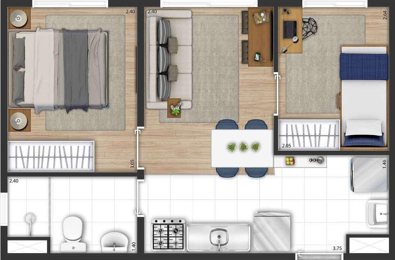 Imagem Apartamento com 2 Quartos à Venda, 35 m²em Parque Dom João Neri - São Paulo