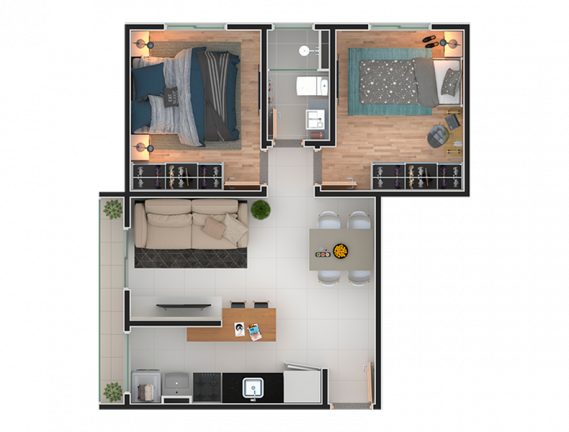 Imagem Apartamento com 2 Quartos à Venda, 48 m² em Vila Oliveira - Mogi das Cruzes