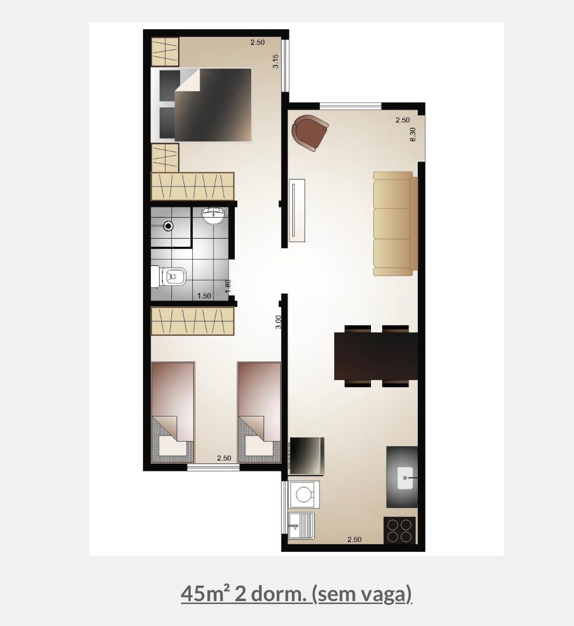 Imagem Apartamento com 2 Quartos à Venda, 45 m²em Vila Elze - São Paulo