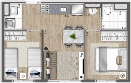 Imagem Apartamento com 2 Quartos à Venda, 36 m² em Planalto Paulista - São Paulo