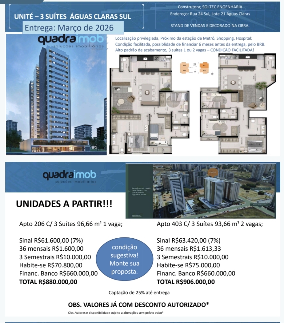 Imagem Apartamento com 1 Quarto à Venda, 30 m²em Sul (Águas Claras) - Brasília