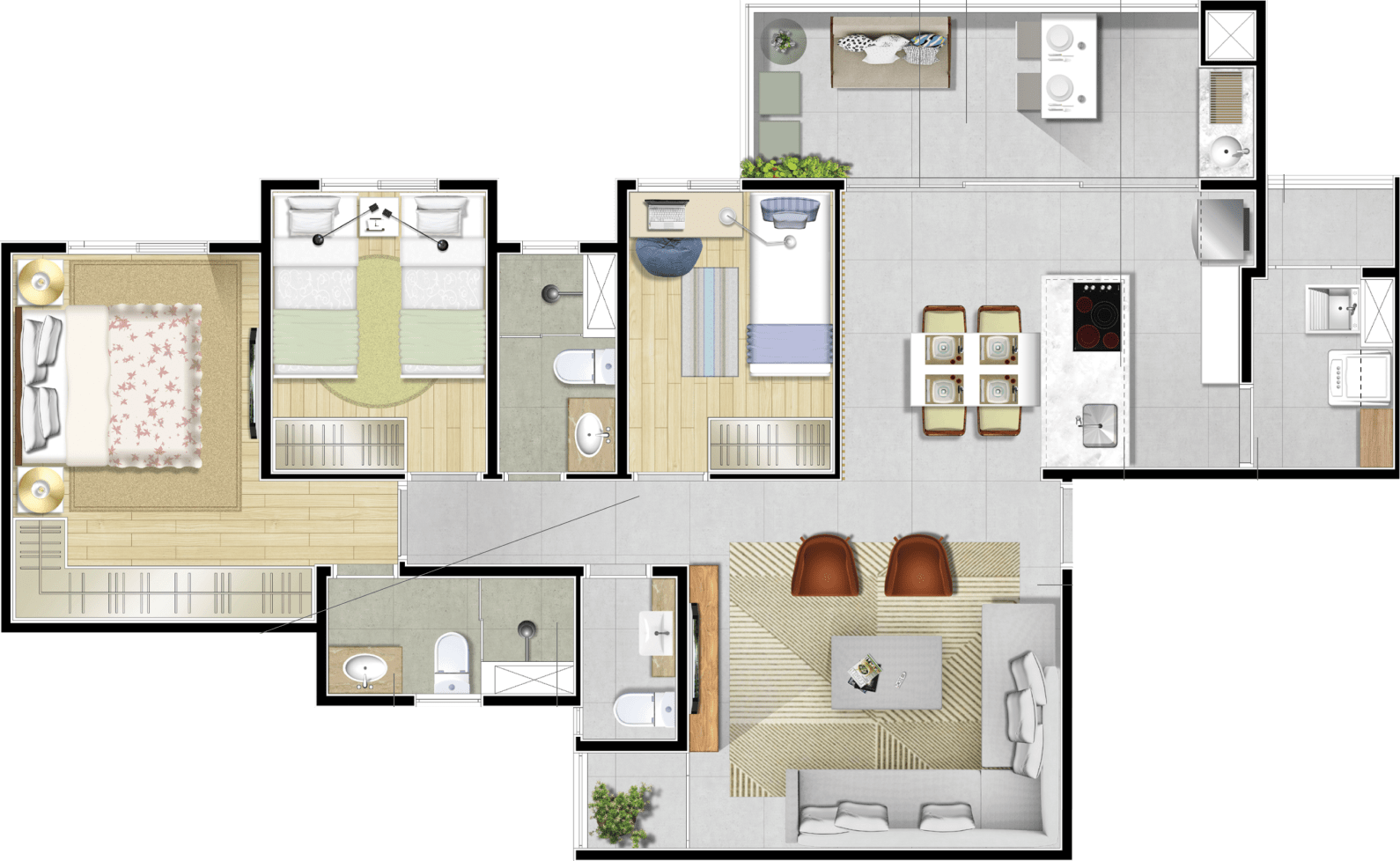 Imagem Apartamento com 2 Quartos à Venda, 92 m² em Campestre - Santo André