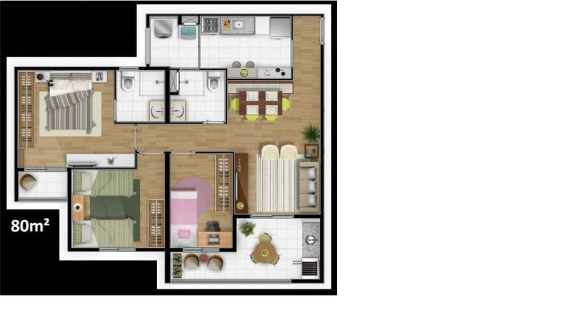 Imagem Apartamento com 2 Quartos à Venda, 80 m²em Jardim Ocara - Santo André