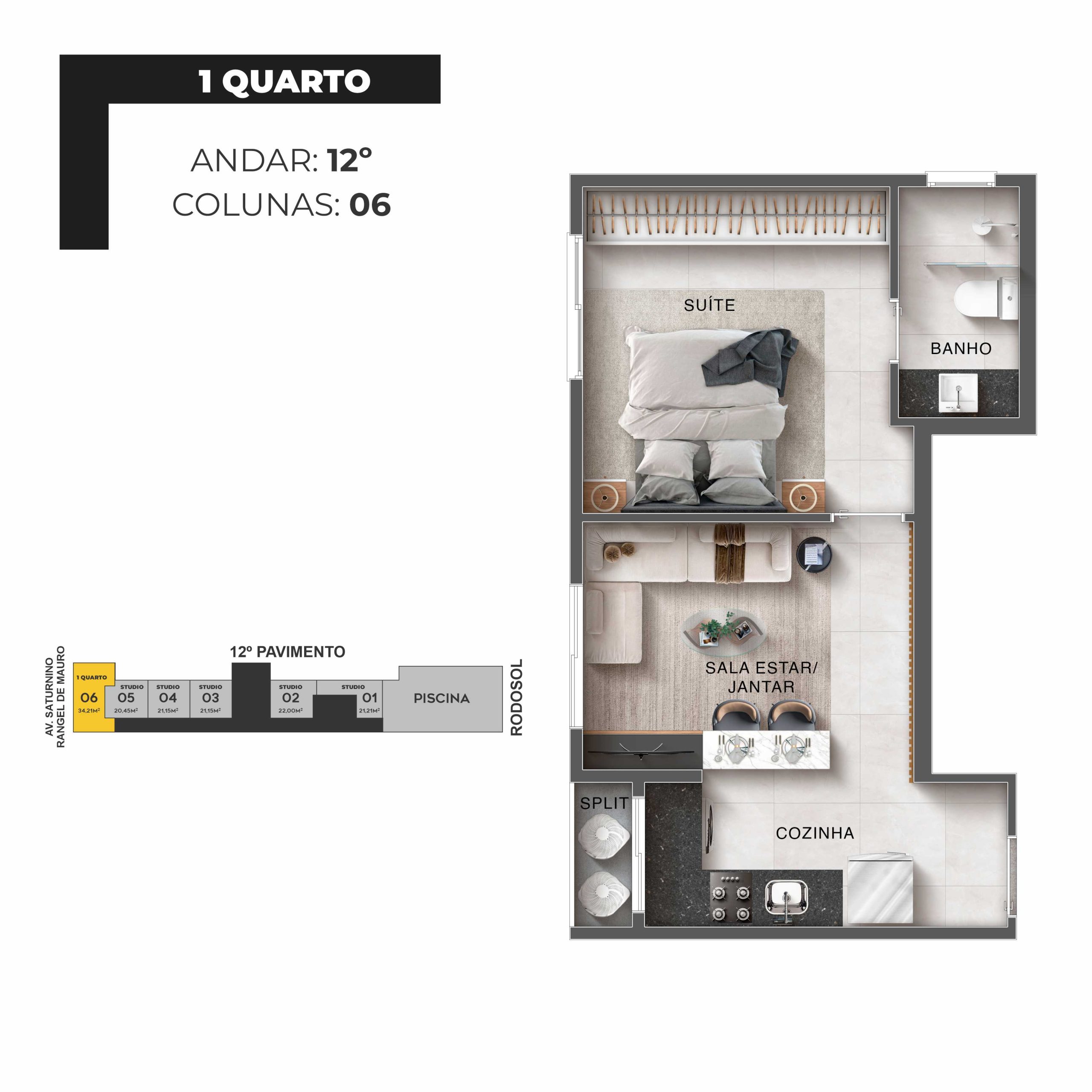 Imagem Studio com 1 Quarto à Venda, 28 m² em Praia de Itaparica - Vila Velha