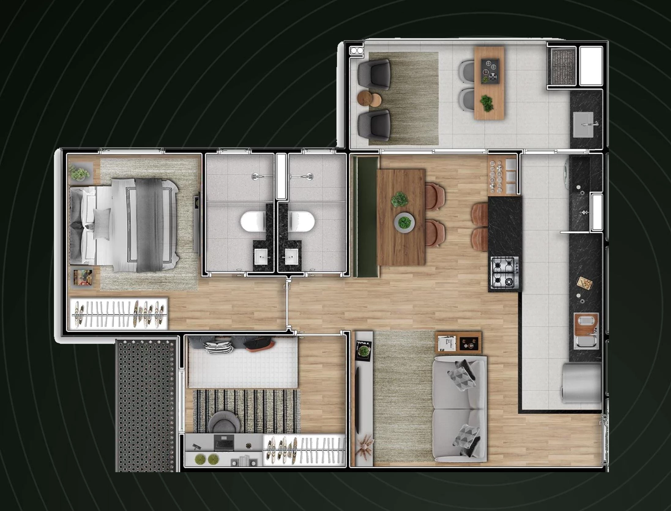 Imagem Apartamento com 1 Quarto à Venda, 65 m² em Vila Vilas Boas - Campo Grande