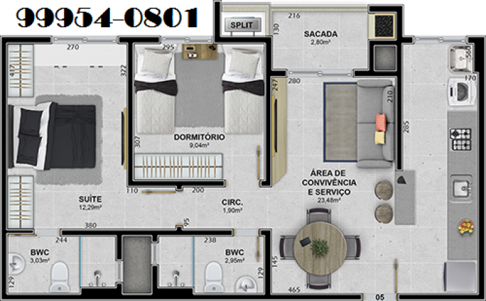 Imagem Apartamento com 2 Quartos à Venda, 66 m² em Presidente Vargas - Içara