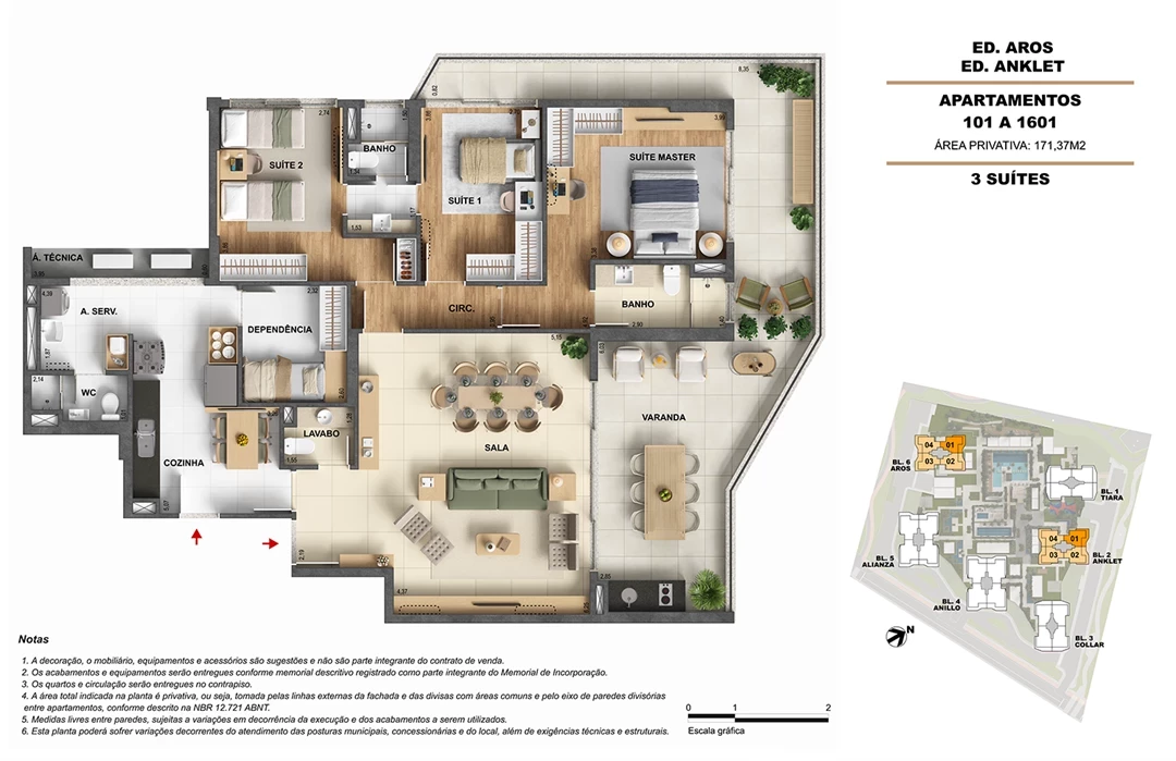 Foto do imóvel: Apartamento com 3 Quartos à Venda, 171 m² em Barra Olímpica - Rio de Janeiro