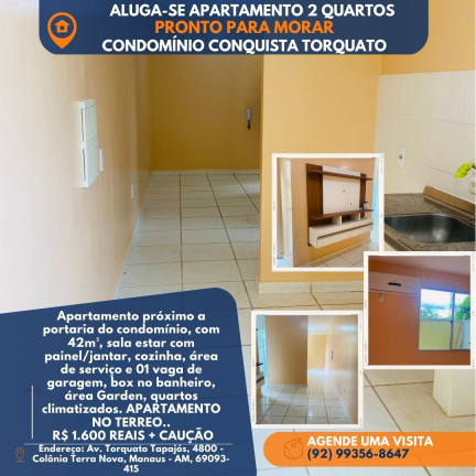Apartamento com 2 Quartos para Alugar, 42 m² em Colônia Terra Nova - Manaus