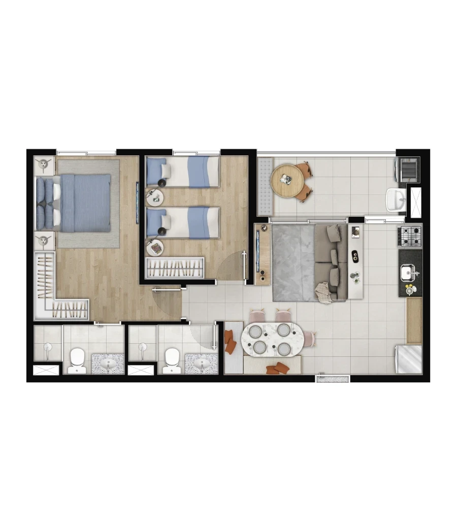 Imagem Apartamento com 2 Quartos à Venda, 48 m² em Jardim Júlio - Barueri
