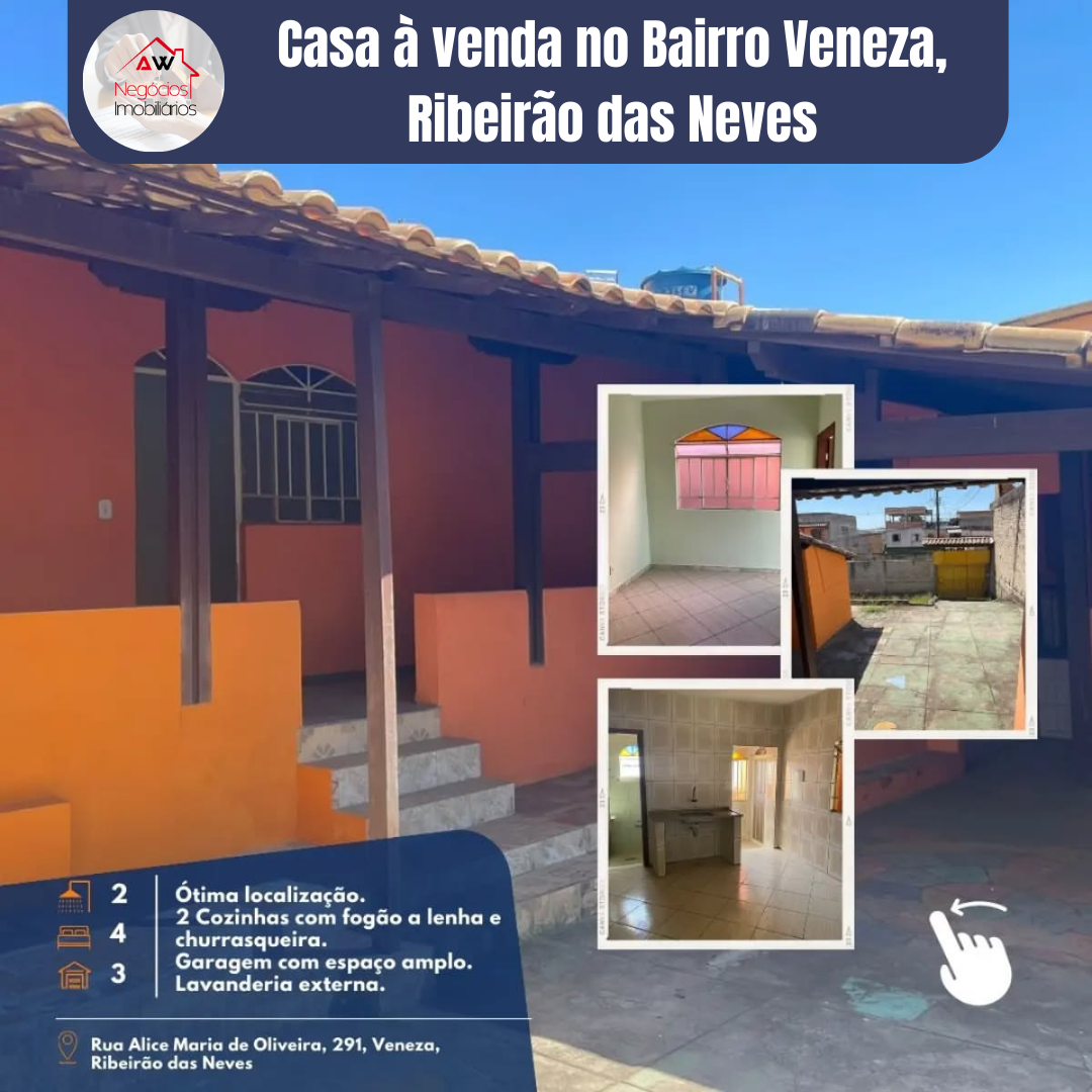 Casa com 4 Quartos à Venda, 360 m² em Veneza - Ribeirão das Neves