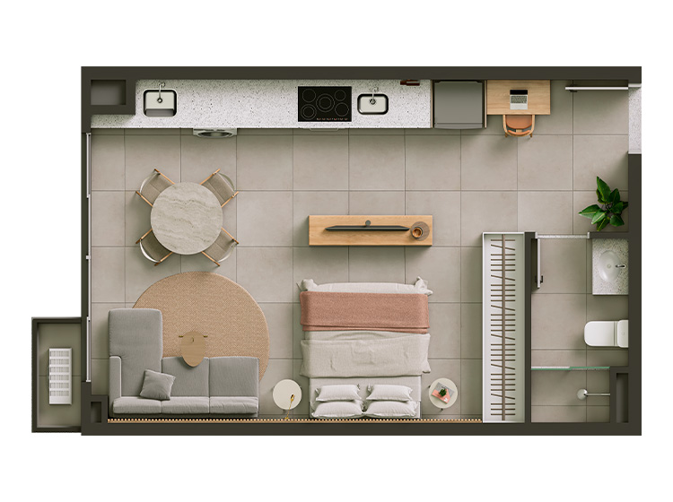 Foto do imóvel: Apartamento com 1 Quarto à Venda, 42 m²em Vila Nossa Senhora do Bonfim - São José do Rio Preto