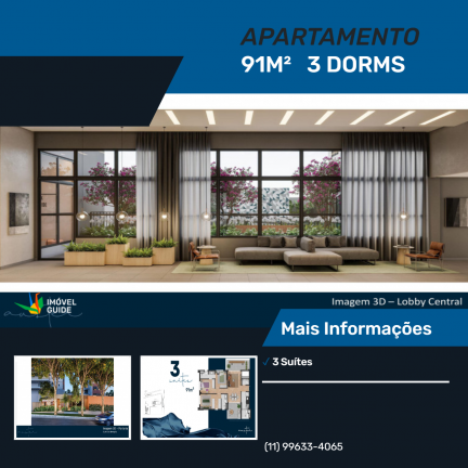 Apartamento com 3 Quartos à Venda, 91 m² em Jardim Das Acácias - São Paulo