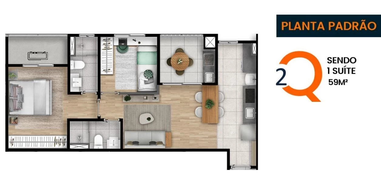 Foto do imóvel: Apartamento com 2 Quartos à Venda, 77 m² em Centro - Campo Grande