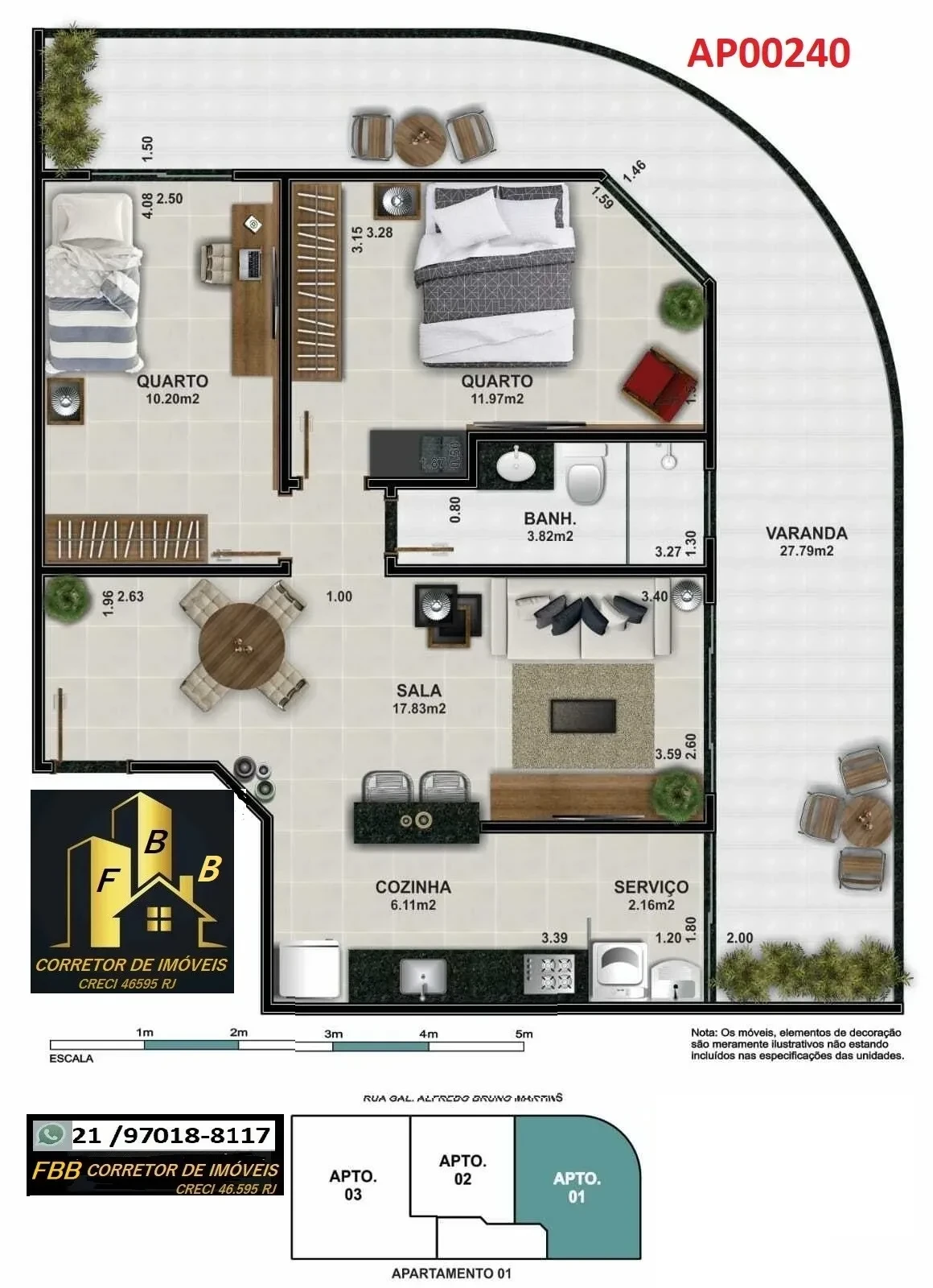 Imagem Apartamento com 2 Quartos à Venda, 149 m² em Braga - Cabo Frio