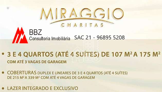 Apartamento com 4 Quartos à Venda, 173 m²em Charitas - Niterói