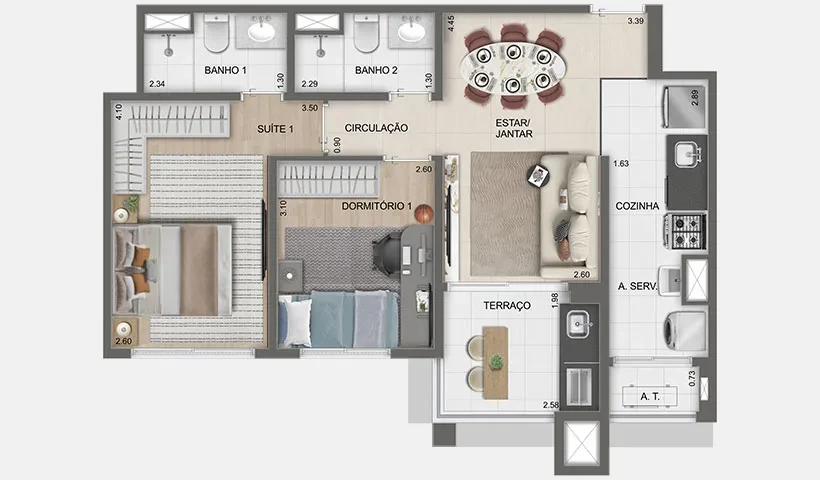 Imagem Apartamento com 2 Quartos à Venda, 63 m² em Umuarama - Osasco