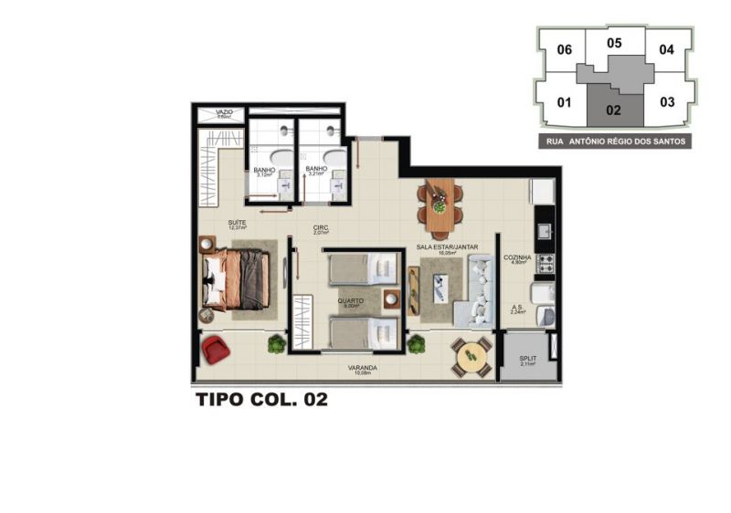 Imagem Apartamento com 3 Quartos à Venda, 86 m² em Itapuã - Vila Velha