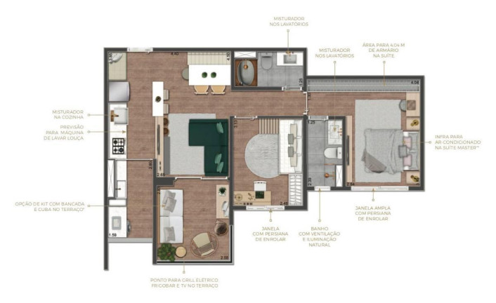 Imagem Apartamento com 2 Quartos à Venda, 66 m²em Santo Amaro - São Paulo